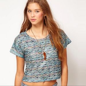 Free People Knit Wave Multicolor Crop Top
